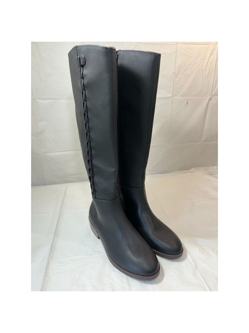 Lucky Brand Carrima Knee High Black Faux Leather Boots Size 5.5 M